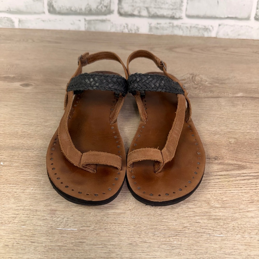 UGG Bria Sandals Braided Leather Brown Womens 6
